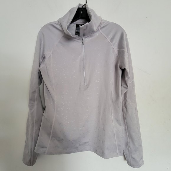 Under Armour Tops - Under Armour Cold Gear Fitted Long Sleeve Half Zip Pullover Top Silver Medium